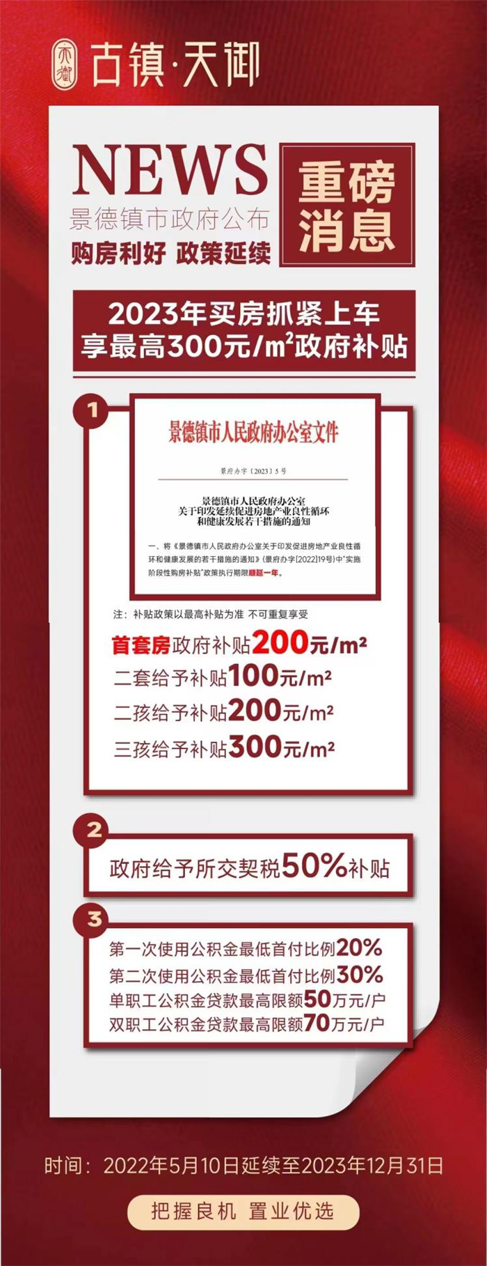 古鎮(zhèn)投資 | 輕松買房！景德鎮(zhèn)購(gòu)房補(bǔ)貼政策延期一年